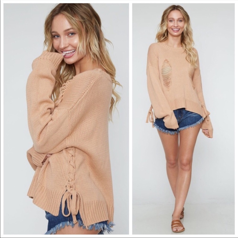 Distressed Sweater • 3 colors✨Add a tank top!